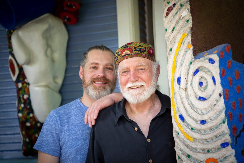 Artists Devin McCullough and his father, David McCullough.