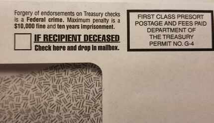 Envelopes used by the IRS to send stimulus payments have a checkbox to indicate if the...
