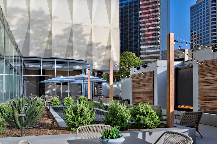 A new courtyard area at the Sheraton Dallas.