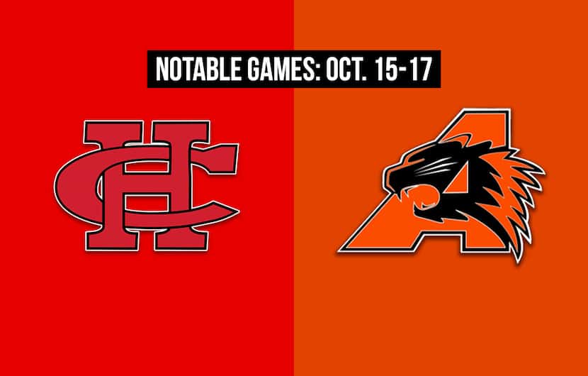 Notable games for the week of Oct. 15-17 of the 2020 season: Cedar Hill vs. Aledo.