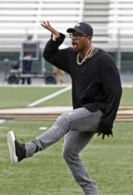  Von Miller showed off his dance moves Saturday on the field at Eagle Stadium.