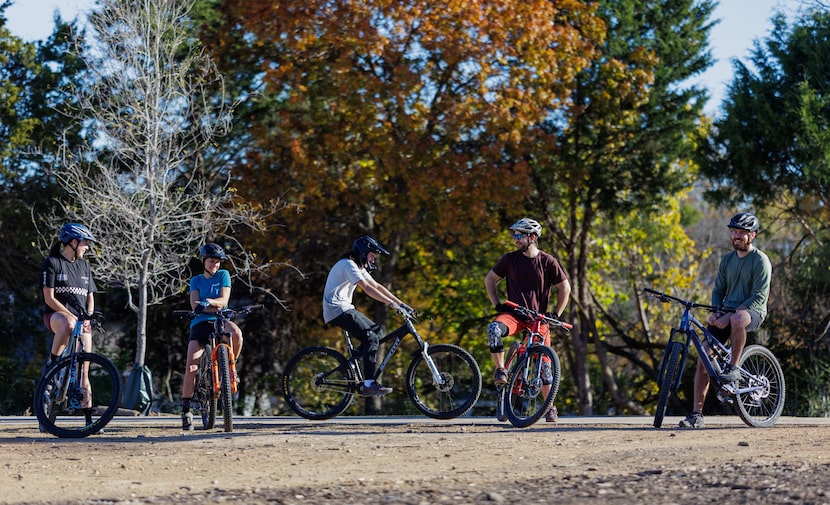 Christina James, (from left) Rae cook, Ben Elting, Anthony fopp and Hart Haskin talk next to...