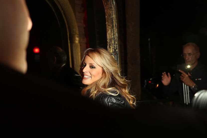 Actress Stephanie Clifford, who uses the stage name Stormy Daniels, arrives to perform at...