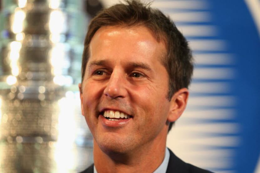 TORONTO, ON - NOVEMBER 14:  2014 Hockey Hall of Fame inductee Mike Modano takes part in a...