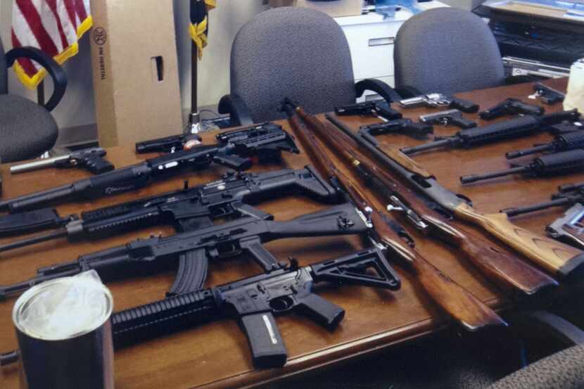 This undated handout photo provided by the Prince George's, Md. County Police shows weapons...