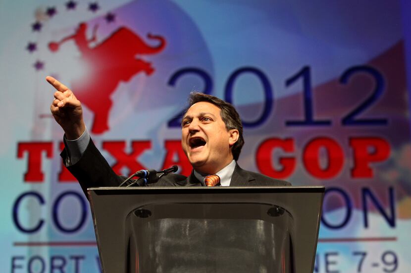 Steve Munisteri, Chairman of the Republican Party of Texas addresses the delegates of the...