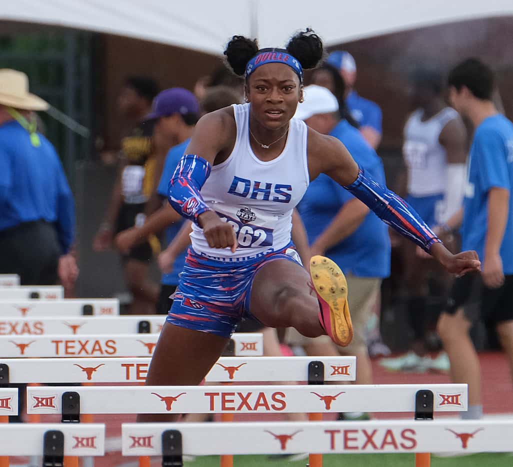  Indyia Walton of Duncanville competes in the 100M hurdles at the UIL State track...