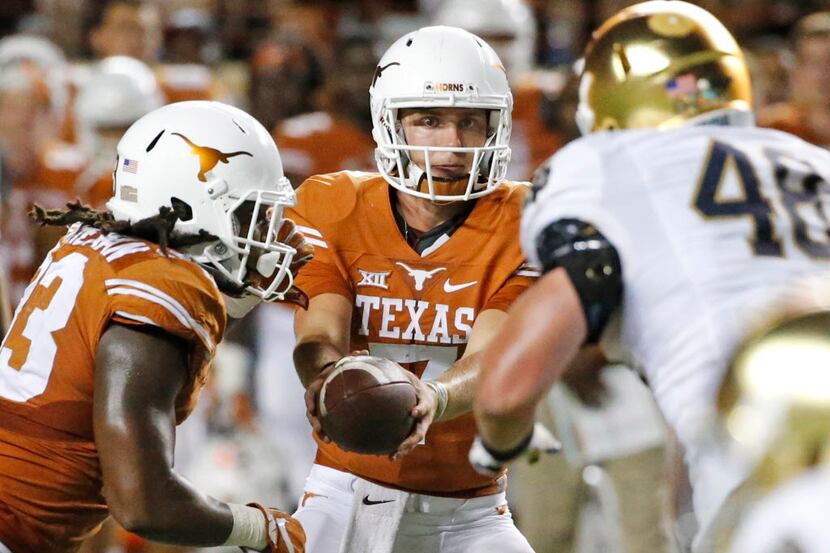 Texas quarterback Shane Buechele (7) is pictured during the Notre Dame Fighting Irish vs....