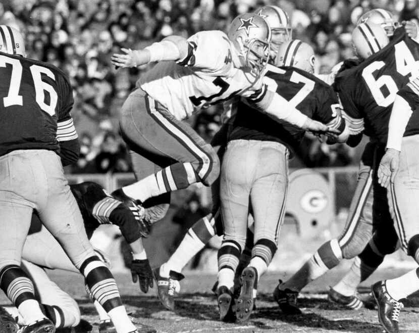 Dallas Cowboys defensive tackle Bob Lilly (74), inducted into the Pro Football Hall of Fame...