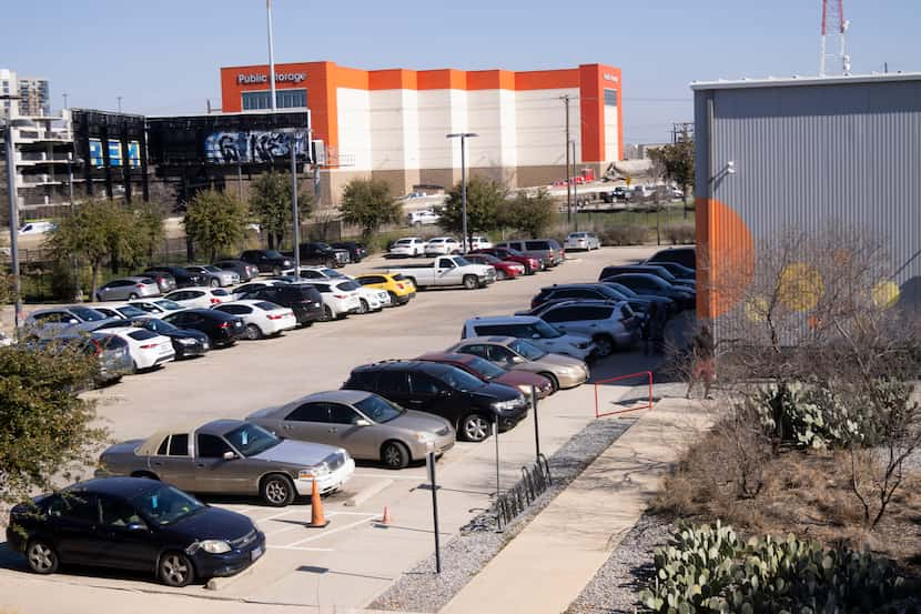 I-30 near downtown Dallas is visible from the CitySquare offices. Preliminary plans for the...