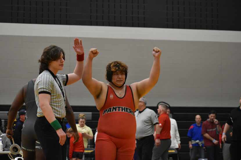 Hillcrest wrestler Americo Fuentes won the Class 5A Region II championship in the boys...