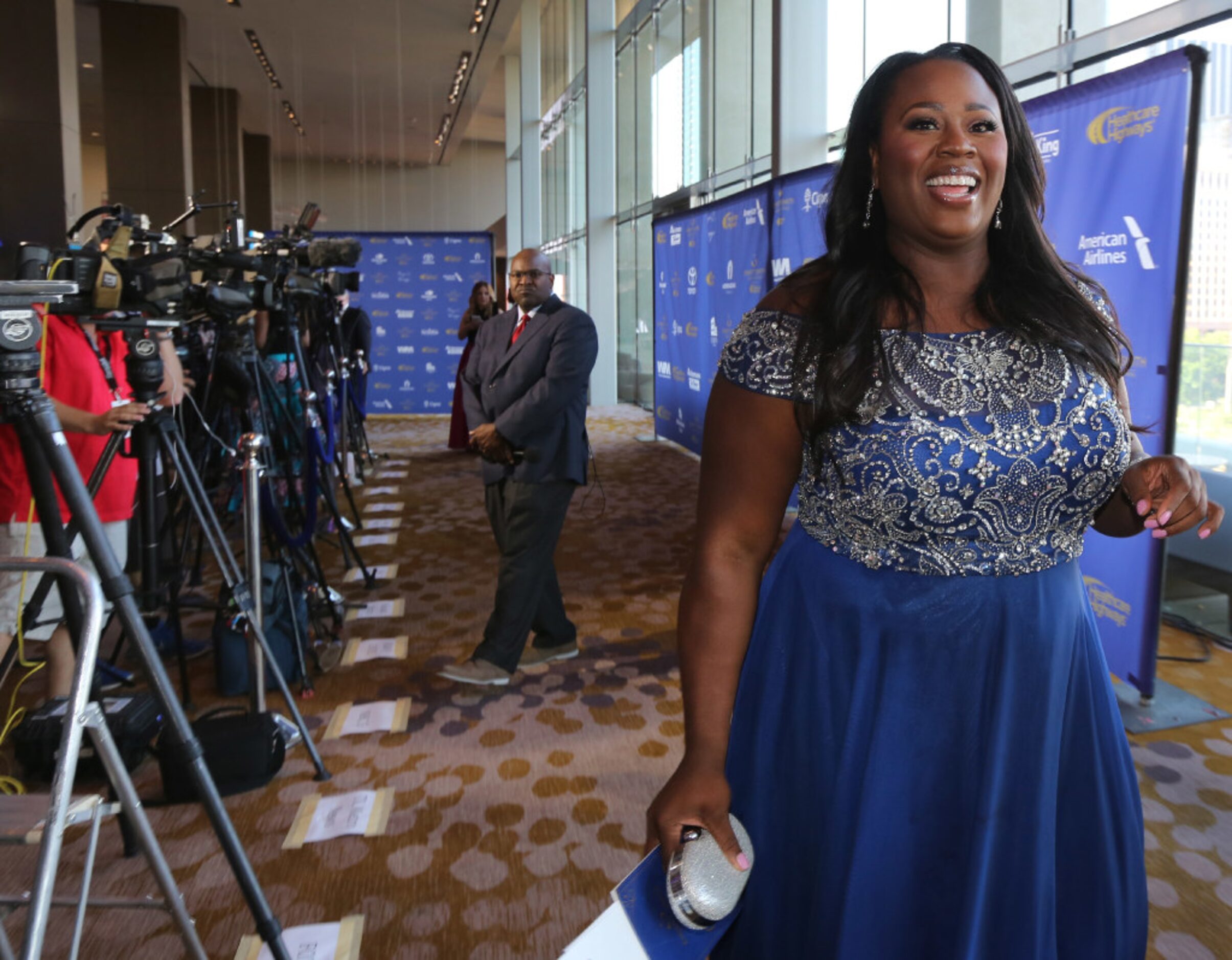 Olympian Michelle Carter walks along the red carpet at the 8th Annual Emmitt Smith Celebrity...