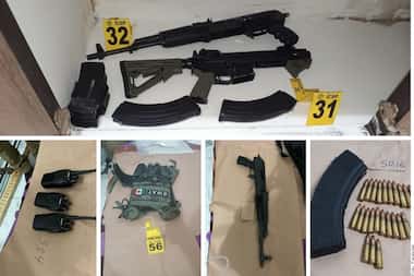 Encuentran armas en una casa de San Pedro, Nuevo León.