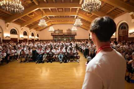 Speeches delivered to large groups of peers are common at the American Legion Texas Boys...