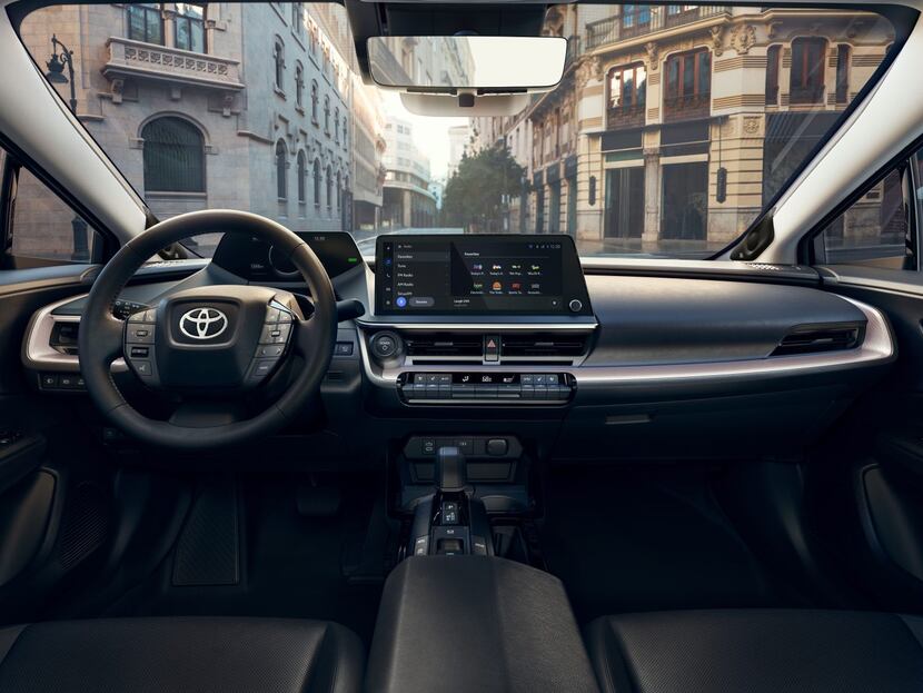 The 2023 Toyota Prius' instrument cluster sits far forward and is no longer centered in the...
