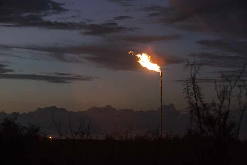 Flare from an oil rig in Balmorhea, Texas.
