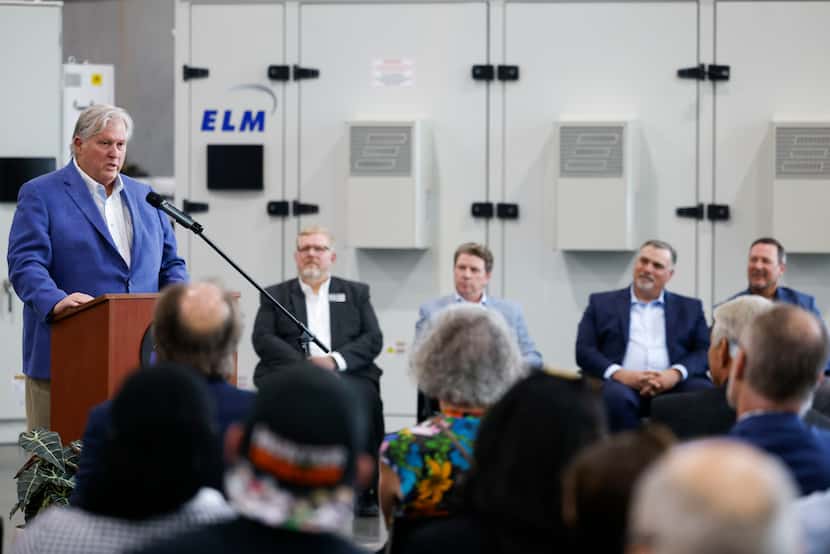 Lee Graves, chairman and founder ELM Companies, speaking during the unveiling of the new...
