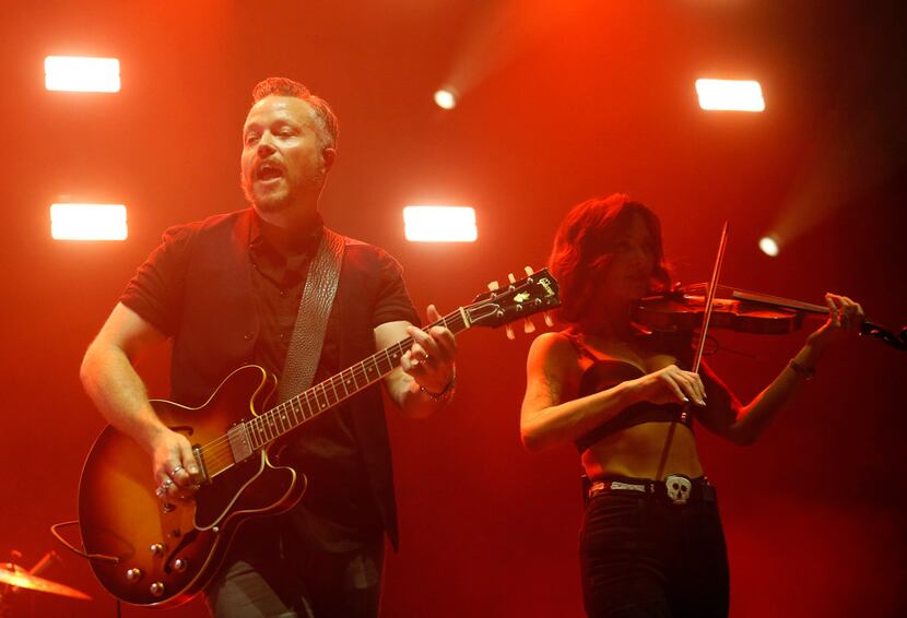 Jason Isbell performs with wife Amanda Shires at Toyota Music Factory in Irving, Texas, on...