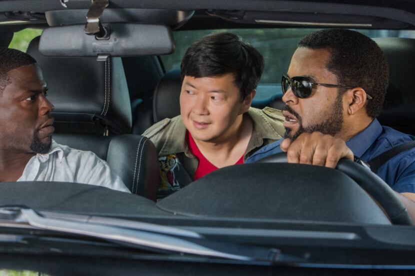 Kevin Hart, from left, as Ben Barber, Ken Jeong as A.J. and Ice Cube as James Payton in a...