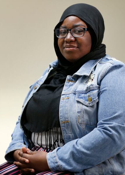 Stefanae Coleman poses for a portrait inside an office at CAIR DFW in Dallas, on Thursday,...