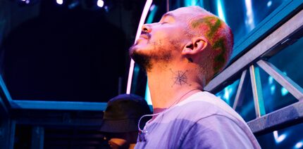 This image released by Amazon shows J Balvin in a scene from his documentary “The Boy From...