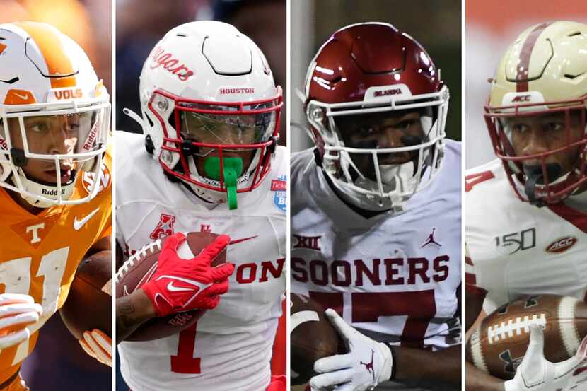 Will Cowboys select a wide receiver in the 2023 NFL draft? From left to right: Tennessee's...