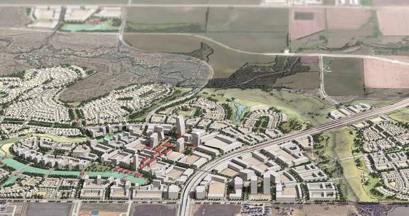 The Fields development will have a mixed-use "city center" on both sides of the Dallas North...