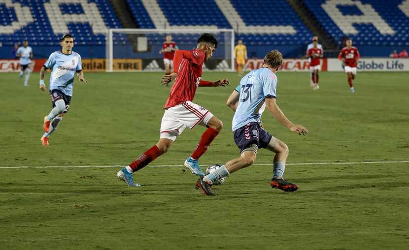 Ricardo Pepi cuts into the box against Forward Madison in the North Texas SC playoff...