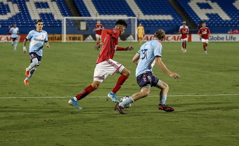 Ricardo Pepi cuts into the box against Forward Madison in the North Texas SC playoff...