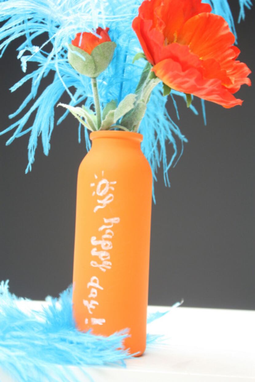 Chalkboard China lets you express yourself on a cheery vase. Who needs a card when you can...