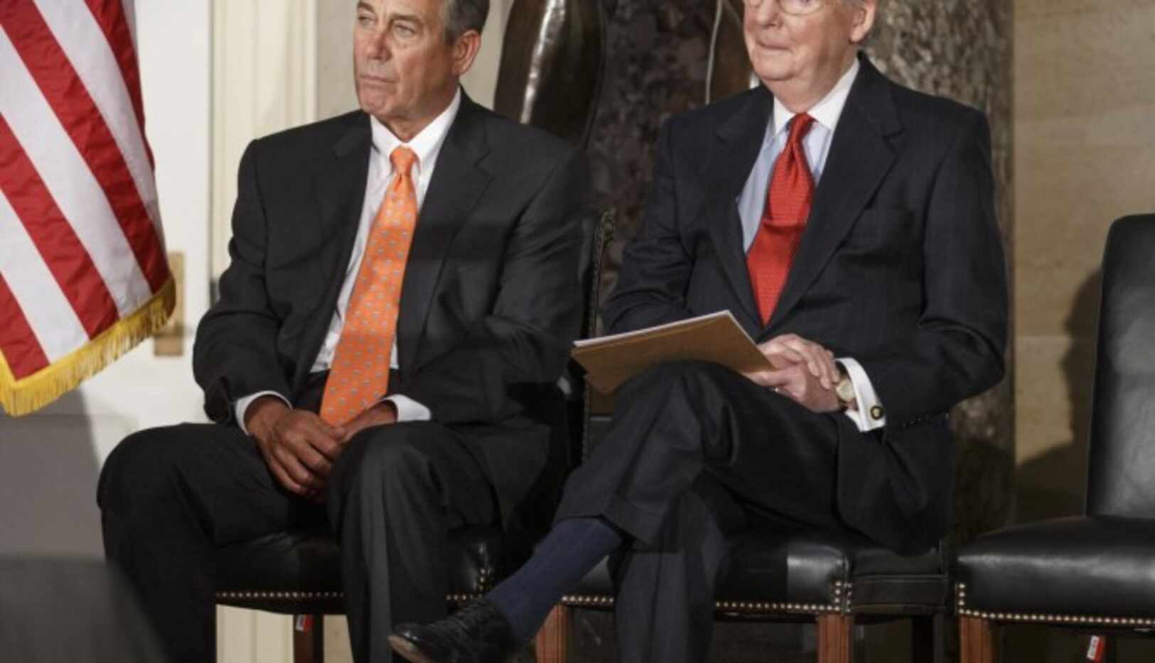 El presidente de la Cámara de Representantes, John Boehner, y el líder de la mayoría en el...