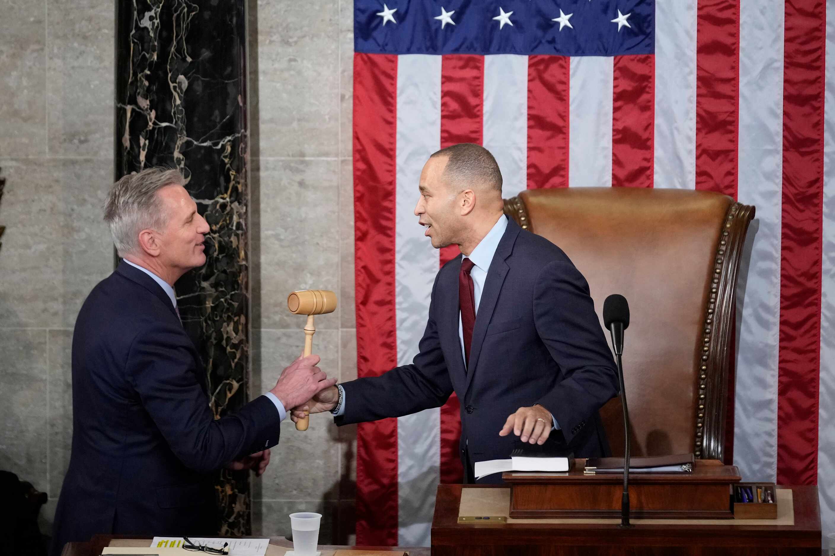 Incoming House Speaker Kevin McCarthy of Calif., receives the gavel from House Minority...