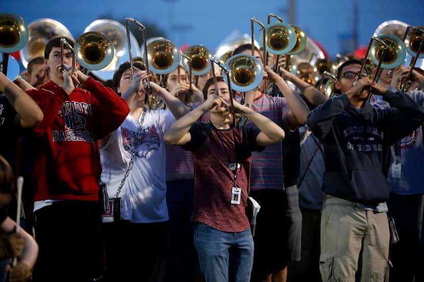 
The Allen High School marching band has been preparing for its trip to the Rose Bowl by...