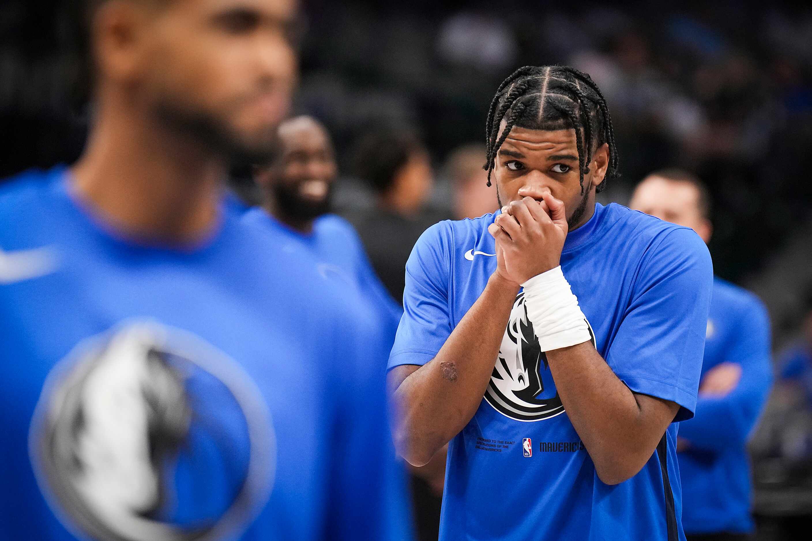 Dallas Mavericks guard Jaden Hardy (3) warms up before an NBA preseason basketball game...