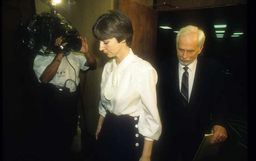 Frances "Fran" and Daniel "Dan" Keller leave the courtroom in 1992 following testimony in...