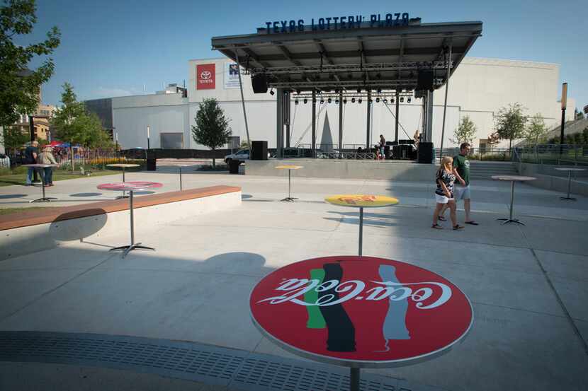 Texas Lottery Plaza, during a quieter time than what it'll see during the Thursday concerts.