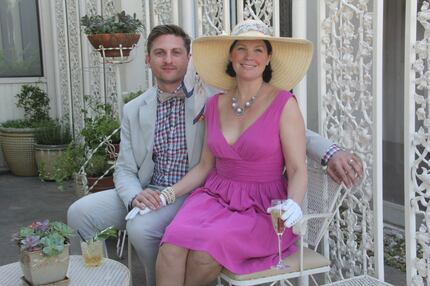 Lisa Garza-Sercer, on right, with Travis Selcer on Derby Day in 2013 at their restaurant...