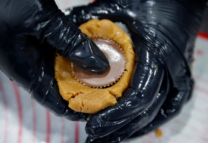 Stiffler's Mom's Cookie Factory’s Peanut Butter Overload is made with a Reese's cup pressed...