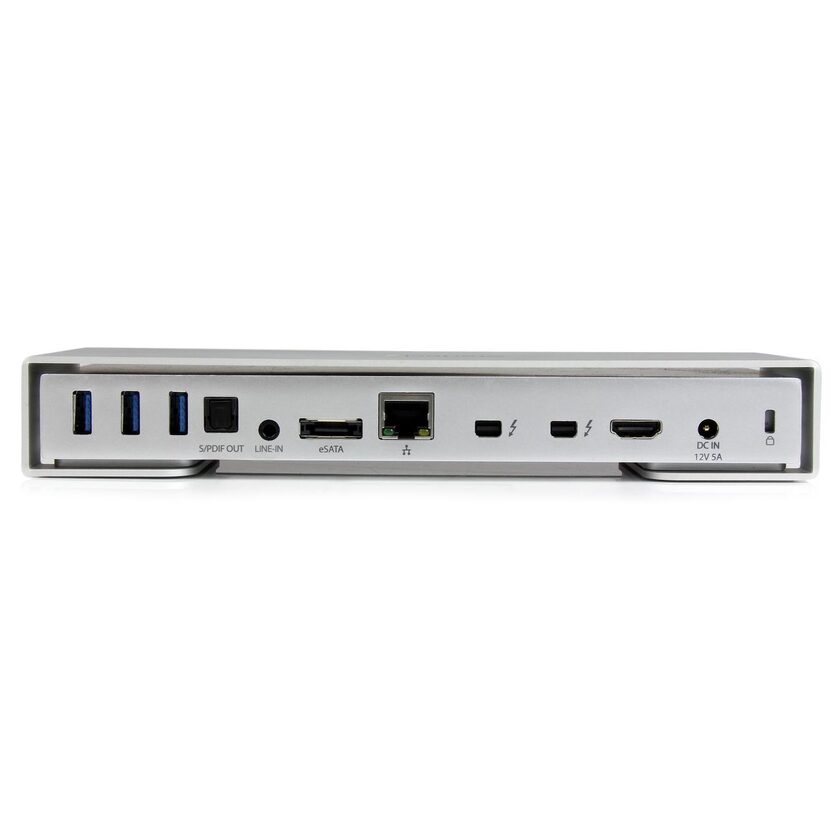 
The front of the Thunderbolt 2 only hints at the multitude of ports you’ll find on the back.

