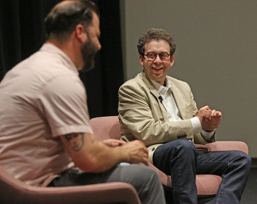 Dallas Morning News architecture critic Mark Lamster (right) and Dallas chef Chad Houser,...