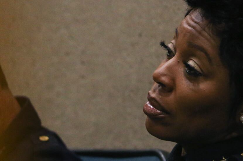 Dallas Police Chief U. Renee Hall attends a City Council meeting June 12, 2019, at Dallas...
