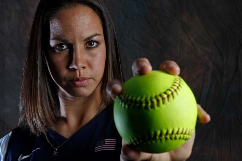 USA softball Olympics pitcher Cat Osterman poses during a portrait session at the USOC...