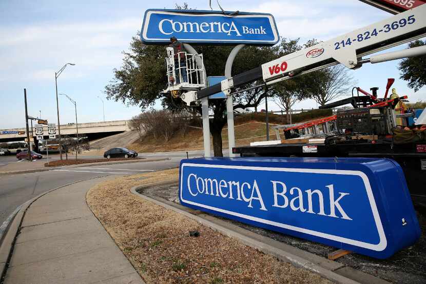 The Comerica Bank location along Central Expressway and Spring Valley Road in Richardson.