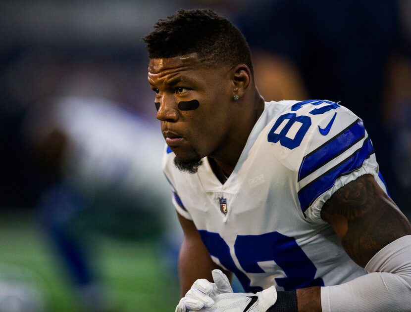 Dallas Cowboys wide receiver Terrance Williams (83) warms up before an NFL game between the...