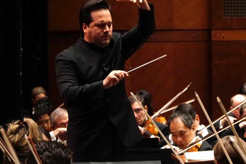 Guest Conductor Robert Trevino leads the Fort Worth Symphony Orchestra at Bass Performance...