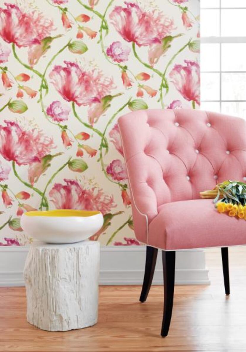 
Paper that pops with color: Wallpaper and fabric designer Anna French teamed up with...