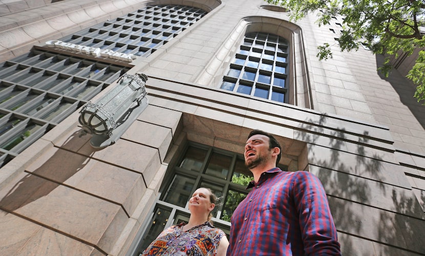 Dallas Morning News reporter Brendan Meyer and newspaper reader Xan Alexander try to get...