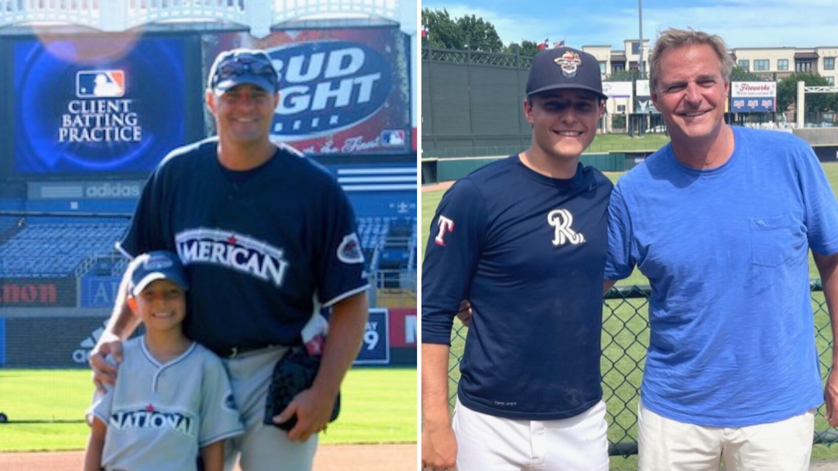 Texas Rangers pitching prospect Jack Leiter with his father, Al, throughout the years.