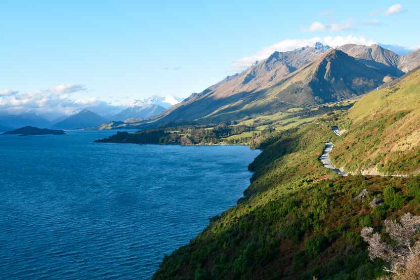 The northern end of Lake Wakatipu in Glenorchy, New Zealand, was the filming location for...