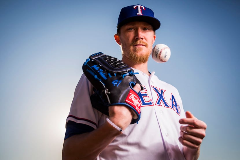 Texas Rangers pitcher Jake Diekman  photographed during spring training photo day at the...